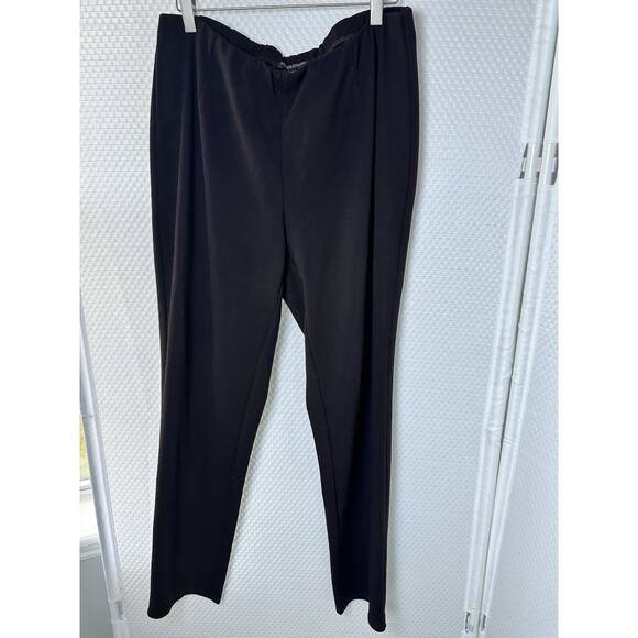 Eileen Fisher Chocolate Brown Straight Leg Pull on Pants Plus Size 1x 36x30 - Picture 1 of 7